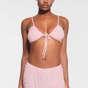 Skims velvet heart sheer pajamas- top small/ bottom medium